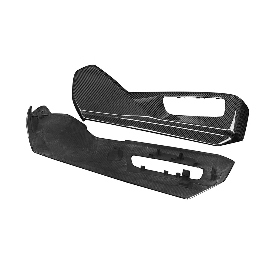SHFT BMW G90 & G99 M5 Seat Base Covers In Gloss Carbon Fibre