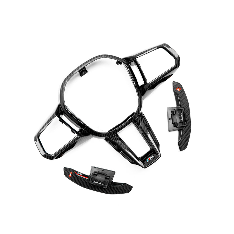 SHFT BMW G90 & G99 M5 Carbon Fibre Steering Wheel Trim + Paddles Set