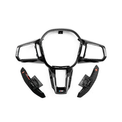 SHFT BMW G90 & G99 M5 Carbon Fibre Steering Wheel Trim + Paddles Set