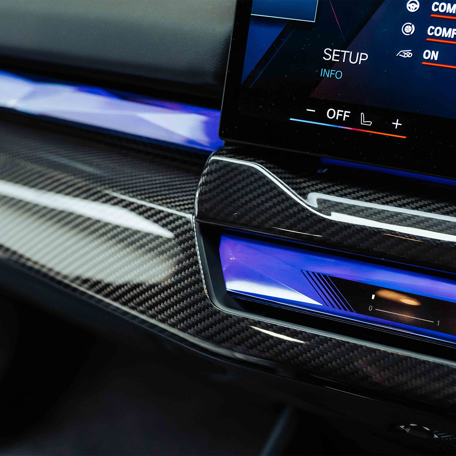 SHFT BMW G90/G99 M5 & G60/G61 5 Series Interior Dashboard Overlay In Gloss Carbon Fibre