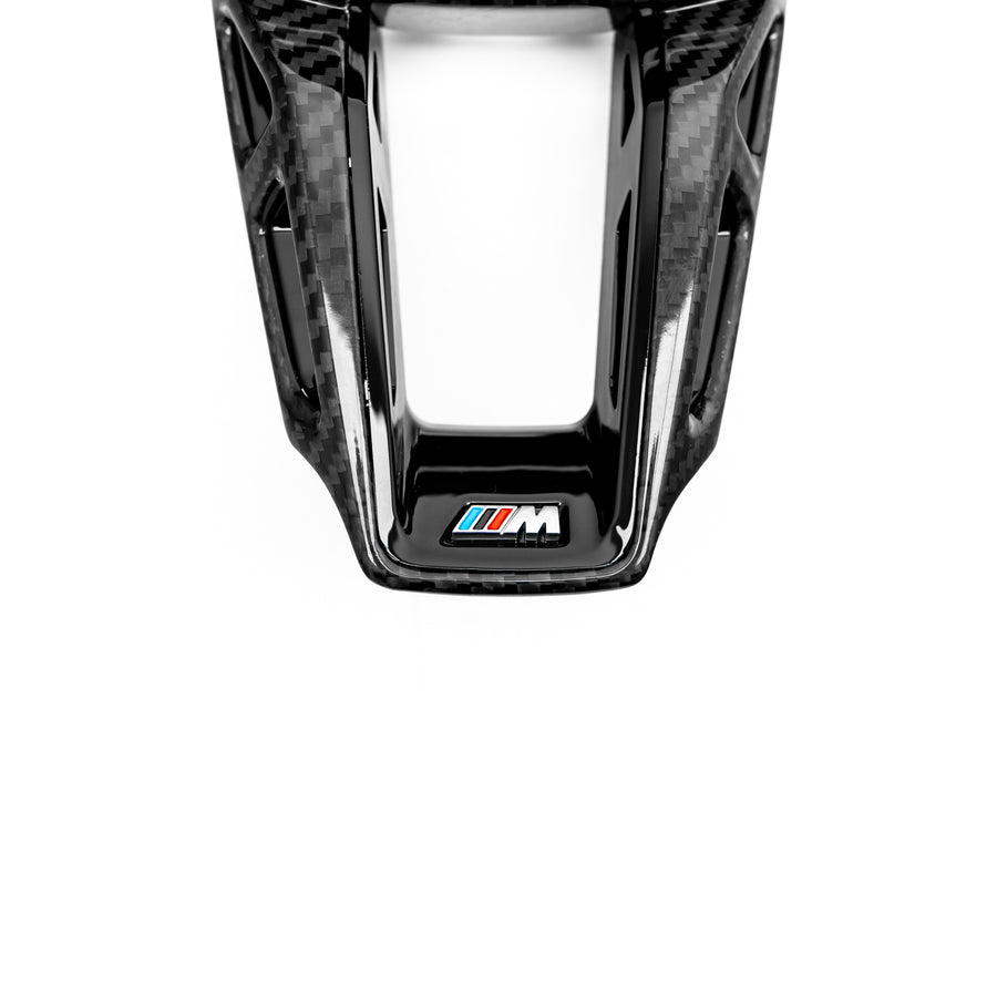SHFT Gloss Carbon Fibre Steering Wheel Trim For BMW G90/G99 M5, G60/G61 5 Series, G45 X3 & G70 7 Series & more