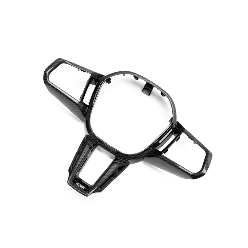 SHFT Gloss Carbon Fibre Steering Wheel Trim For BMW G90/G99 M5, G60/G61 5 Series, G45 X3 & G70 7 Series & more