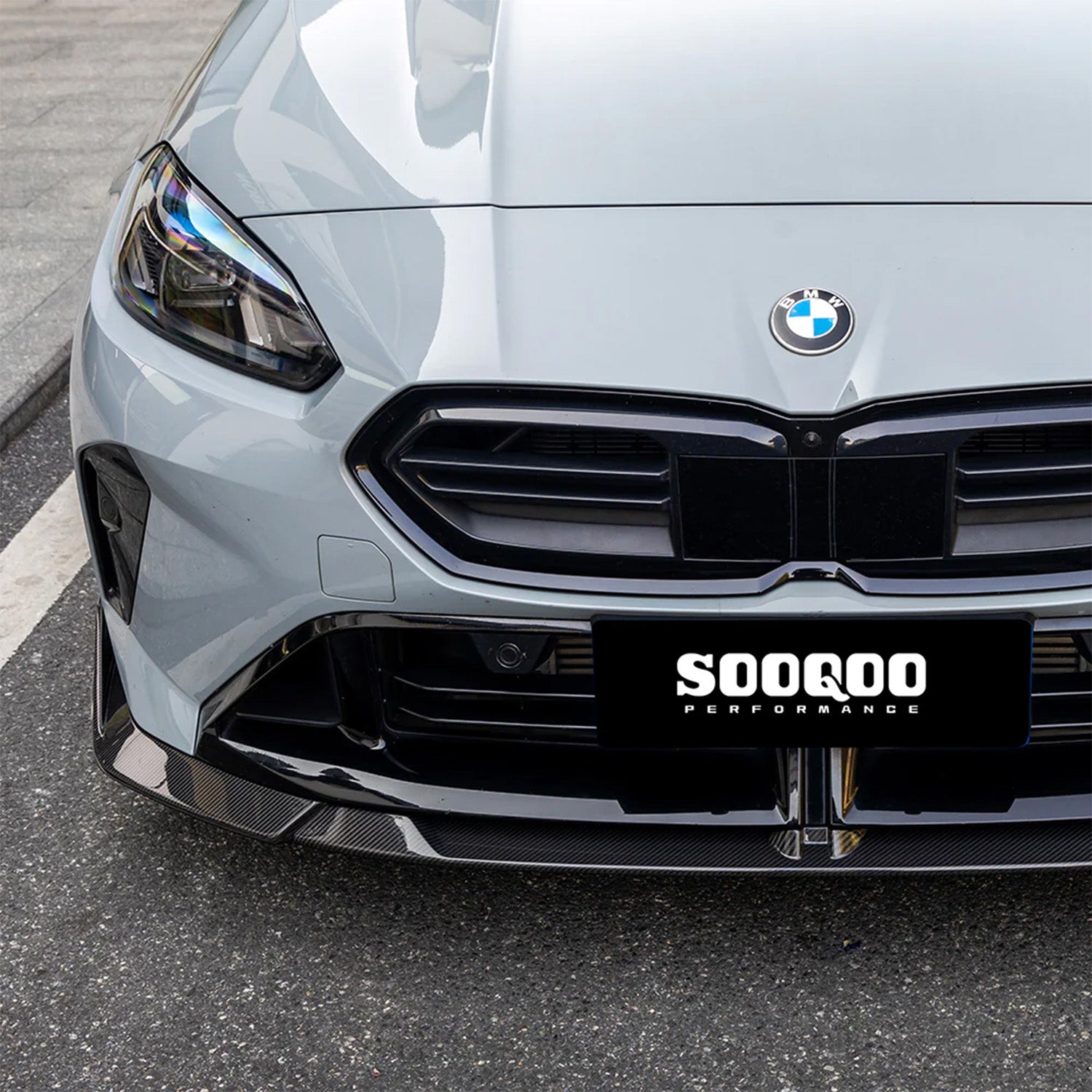 SooQoo BMW F70 1 Series & F74 2 Series Front Splitter In Gloss Carbon Fibre
