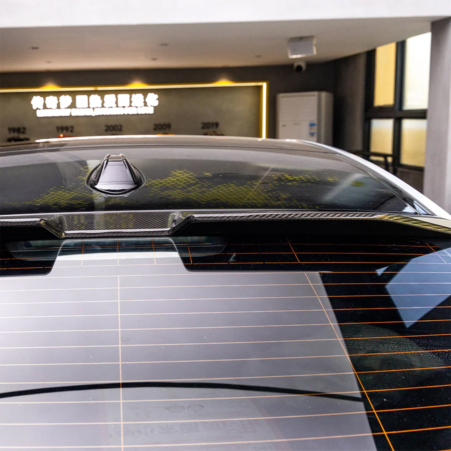 SooQoo BMW F74 2 Series Upper Rear Roof Spoiler In Gloss Carbon Fibre