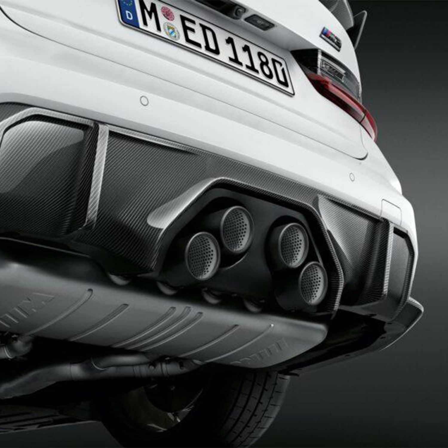 BMW Genuine M Performance G80 M3 G82 M4 Trio Exhaust Diffuser in Prepreg Carbon Fibre-R44 Performance