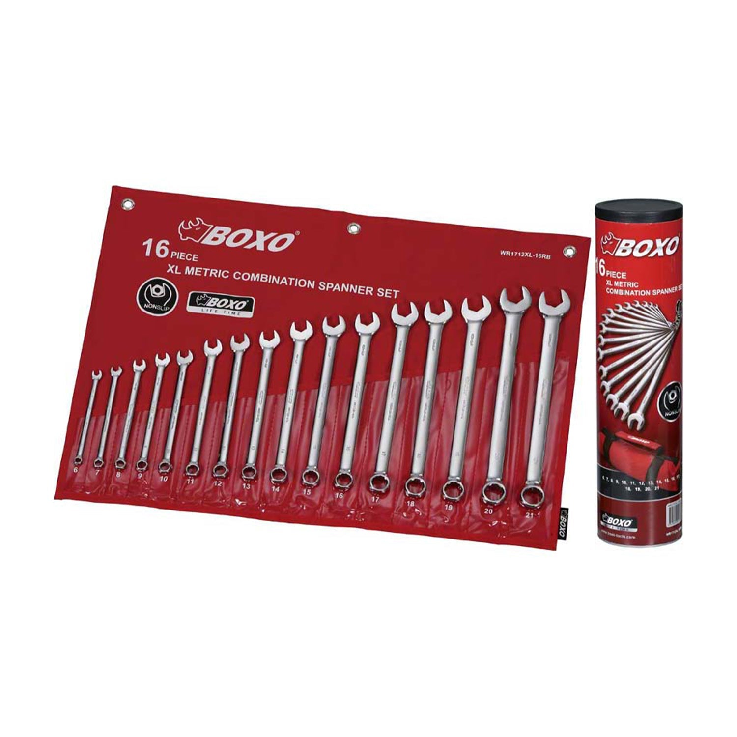 BOXO 16Pc XL Combination Spanner Set (6mm to 21mm)