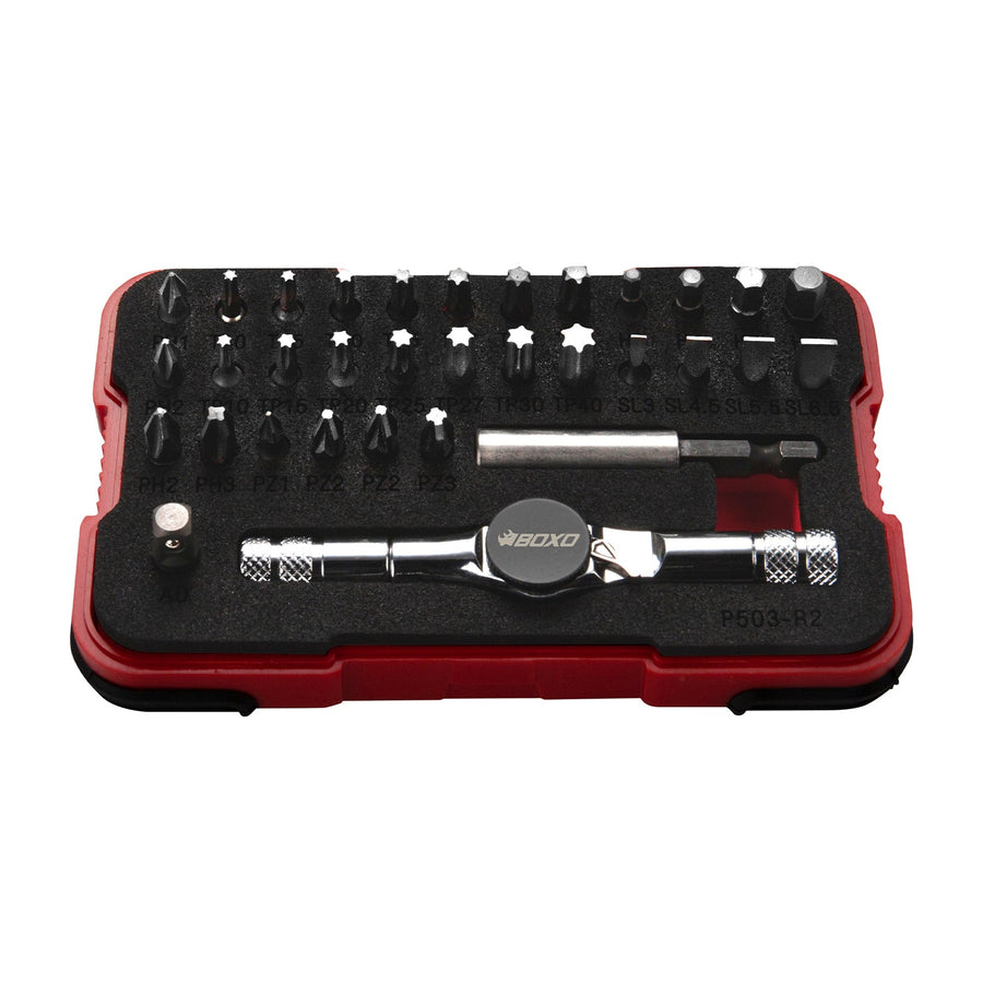 BOXO 33Pc 1/4" Socket Set & Accessories