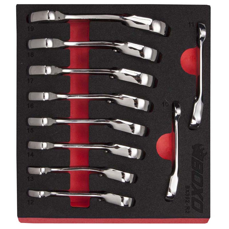 BOXO 10Pc Stubby Reversible Wrench Set (10mm to 19mm)
