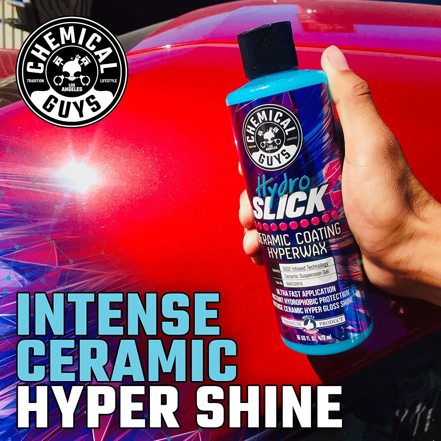 Chemical guys hydroslick intense 2025 gloss si02 ceramic coating hyperwax