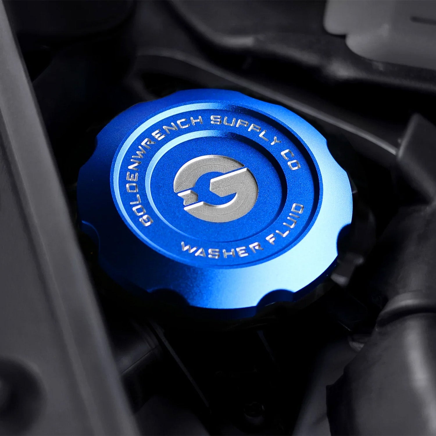 GoldenWrench BMW F Series BLACKLINE Billet Washer Fluid Cap