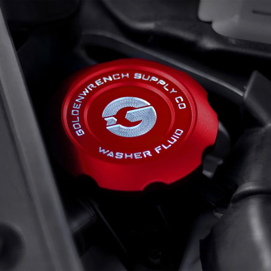 GoldenWrench BMW F Series BLACKLINE Billet Washer Fluid Cap