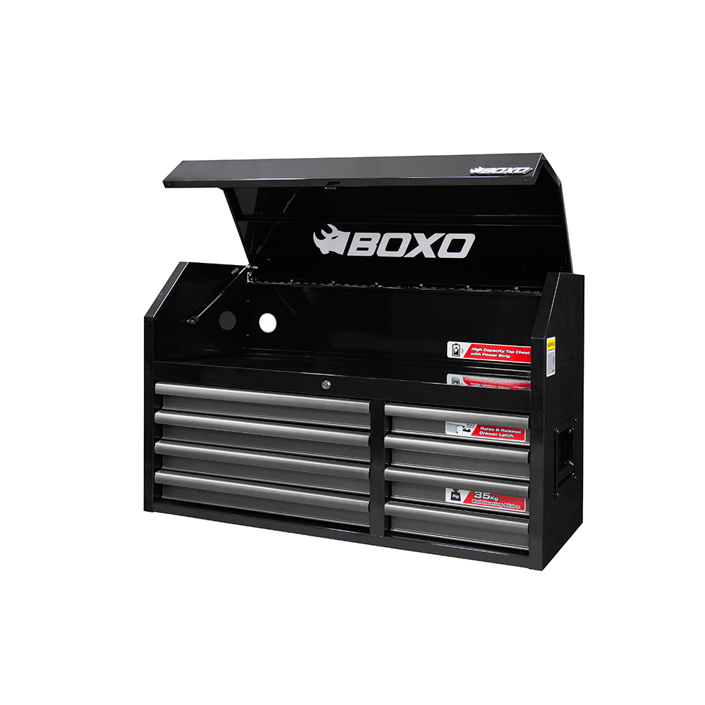 BOXO 41" 8 Drawer Top Box with Drawer Trim Pack - Black Body & Trim Colour Options