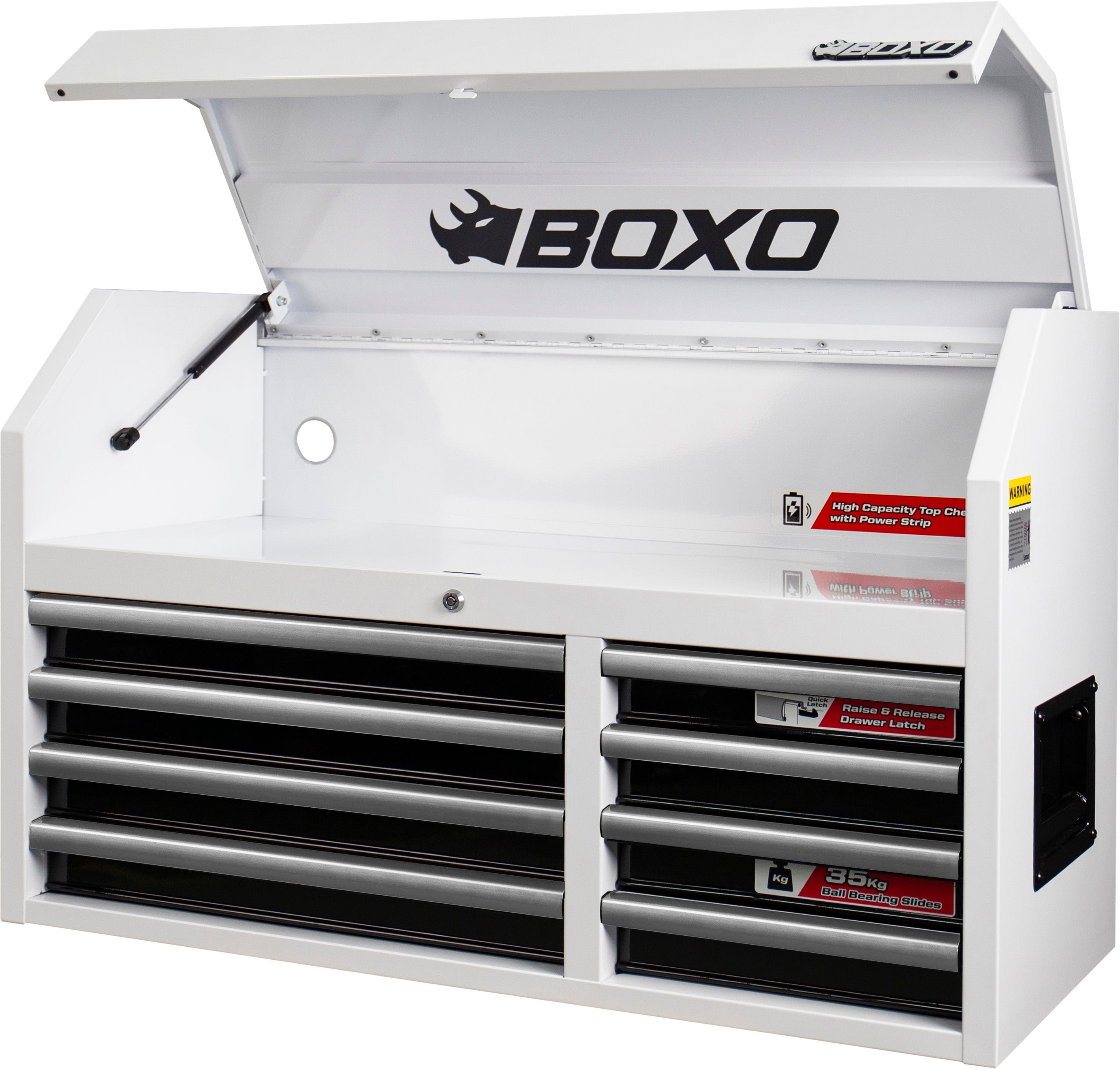 BOXO 41" 8 Drawer Top Box with Drawer Trim Pack - White Body & Trim Colour Options