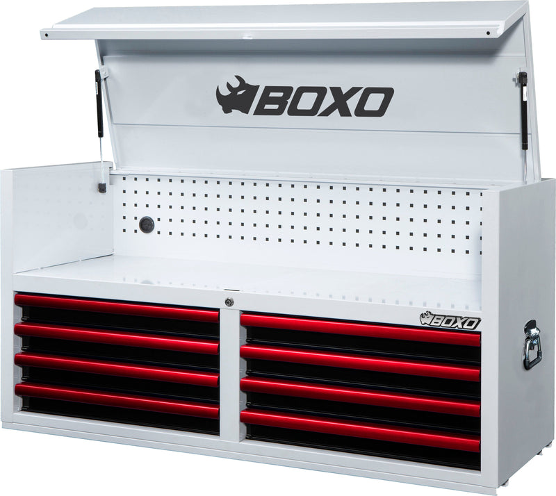 BOXO 53" 8 Drawer Top Box with Drawer Trim Pack - White Body & Trim Colour Options