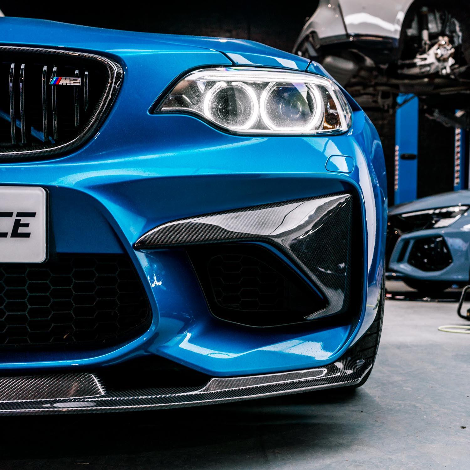 MHC BMW M2 Front Bumper Duct Covers In Gloss Carbon Fibre (F87)-R44 Performance