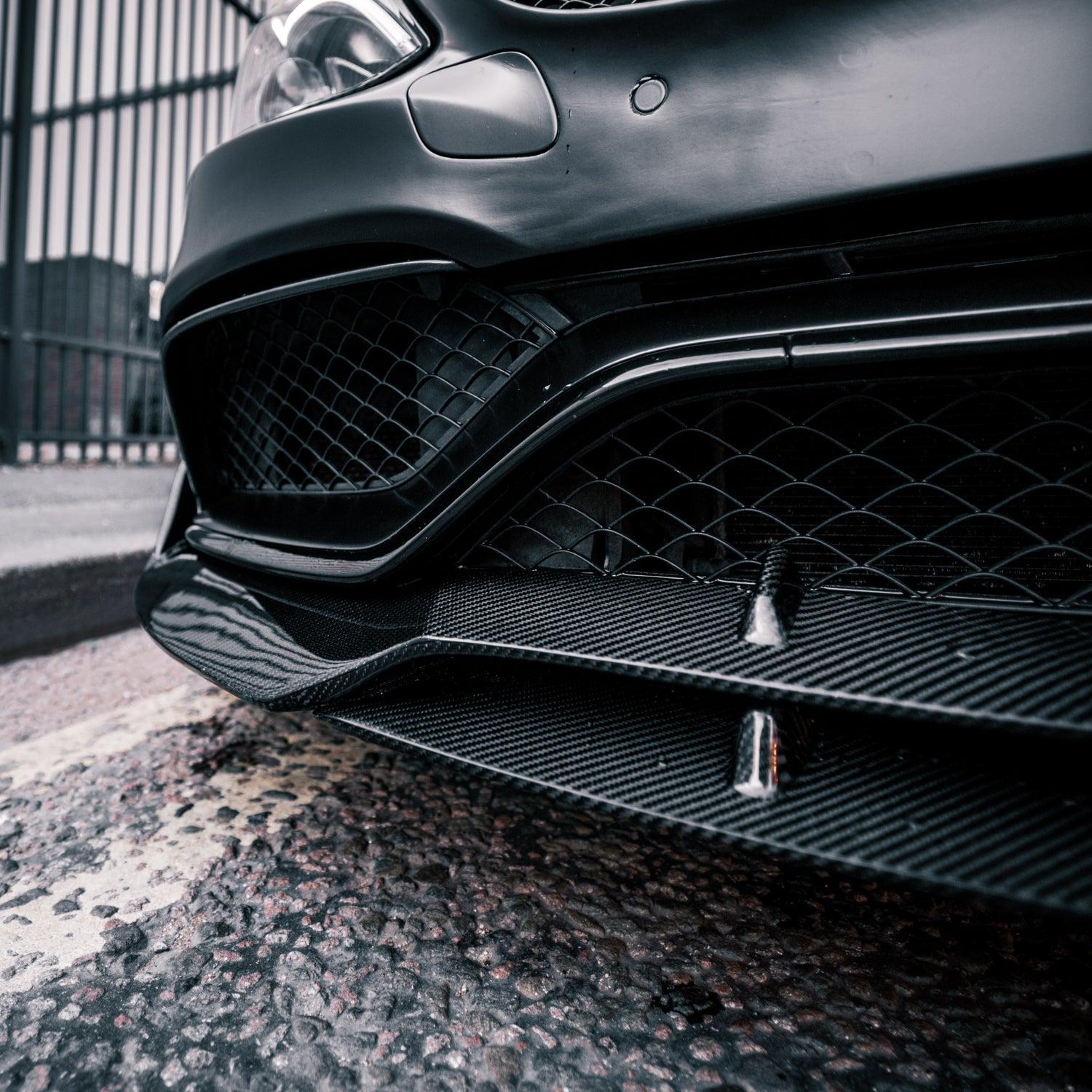 MHC Mercedes C63 AMG V Style Front Splitter In Gloss Carbon Fibre (W205 Coupe)-R44 Performance
