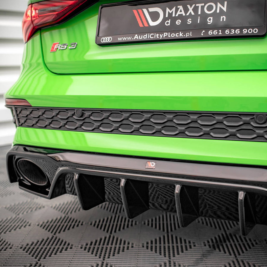 Maxton Design Audi 8Y RS3 Aggressive Rear Diffuser In Gloss Black