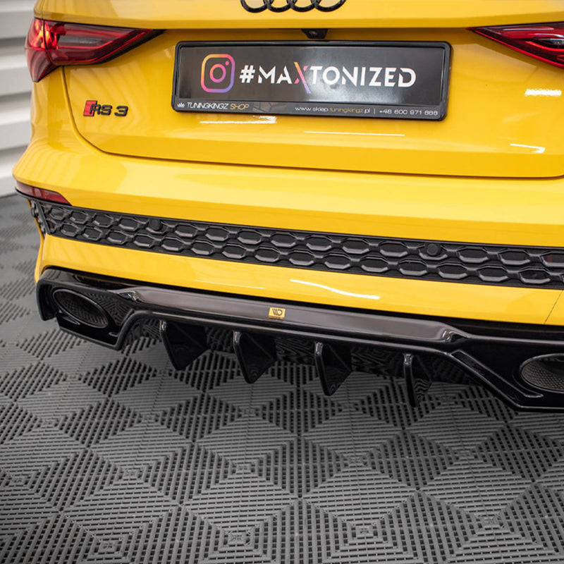 Maxton Design Audi 8Y RS3 Aggressive Rear Diffuser In Gloss Black