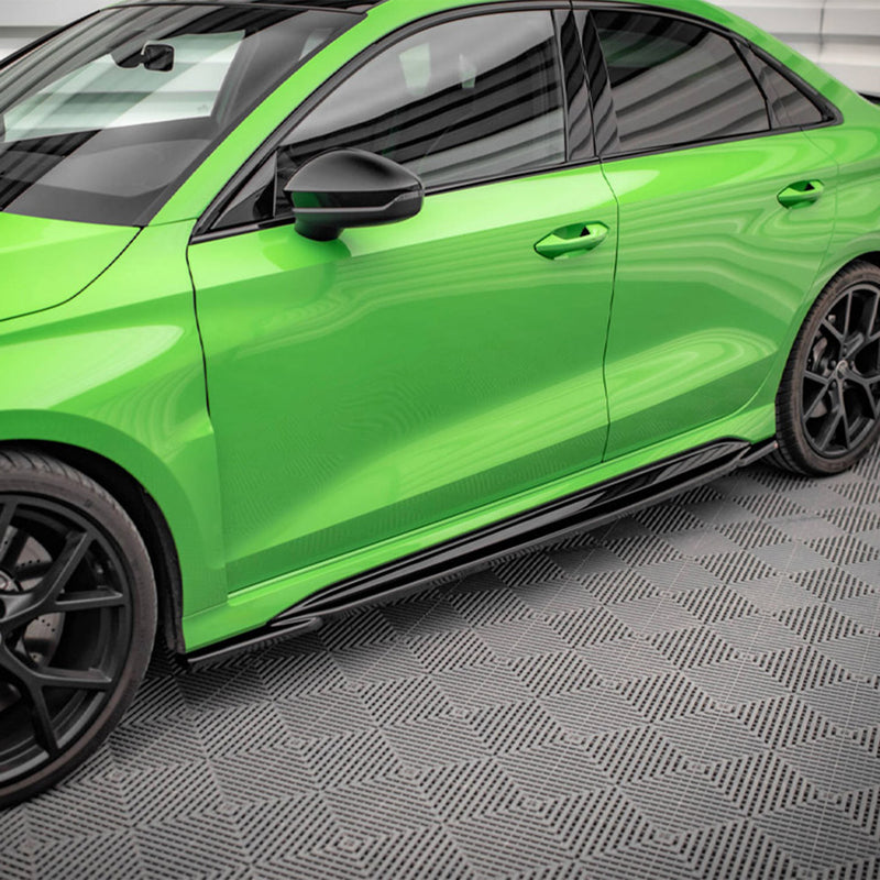 Maxton Design Audi 8Y RS3 Side Skirts In Gloss Black Fitted