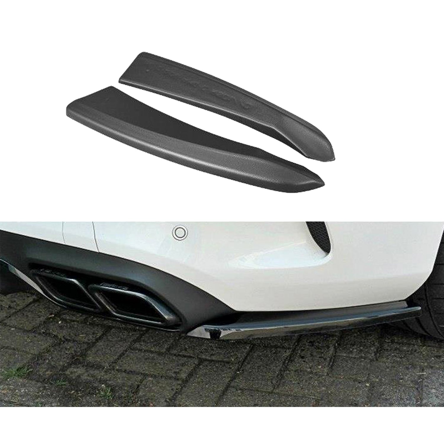 Maxton Design Rear Side Splitters for Mercedes C 205 63 AMG Coupe (2016-2018) in Gloss Black-R44 Performance