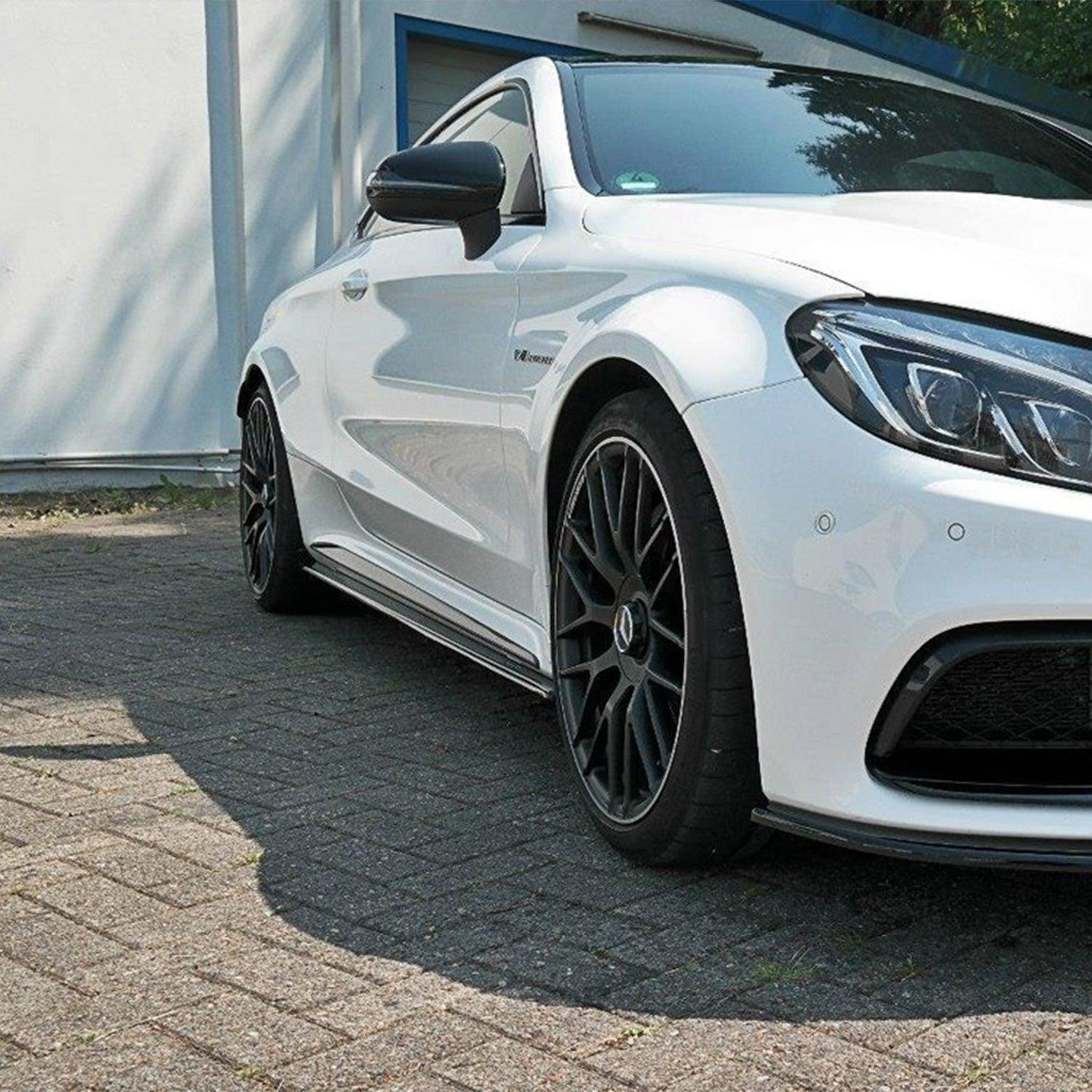 Maxton Design Side Skirts for Mercedes C 205 63 AMG Coupe (2016-2018) in Gloss Black-R44 Performance