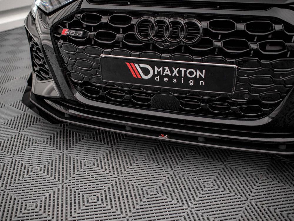Maxton Front Flaps AUDI RS3 Sportback 8Y (2020-) in Gloss Black-R44 Performance
