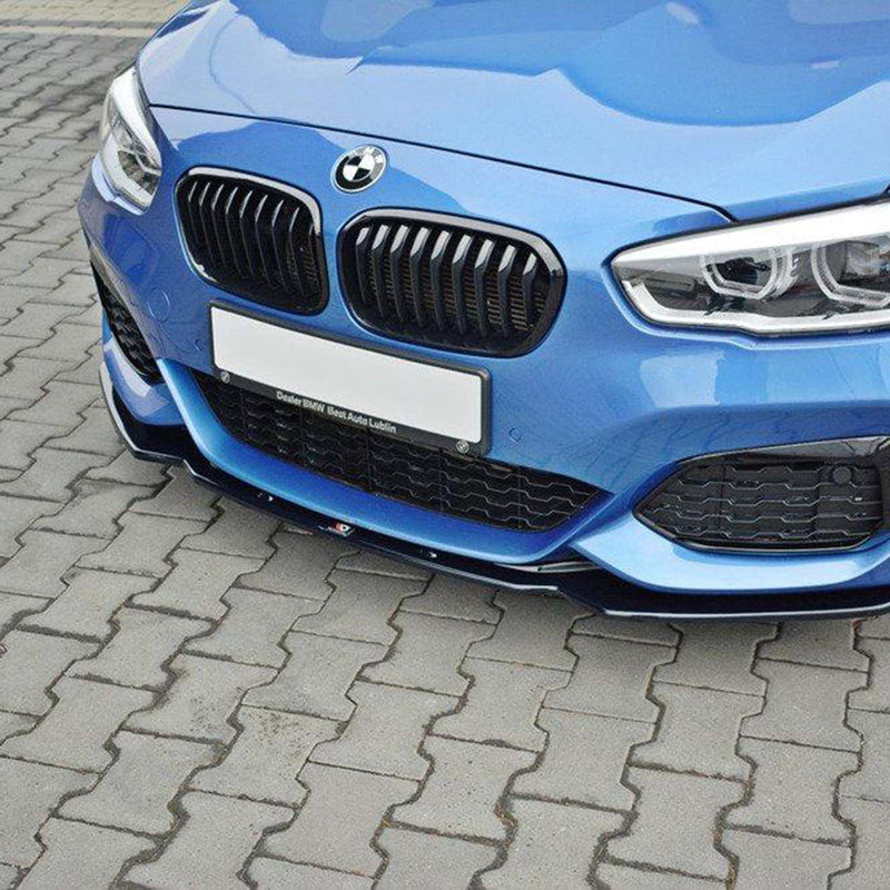 Maxton Front Splitter V1 BMW 1 F20/F21 M-Power Facelift (2015-19) In Gloss Black-R44 Performance