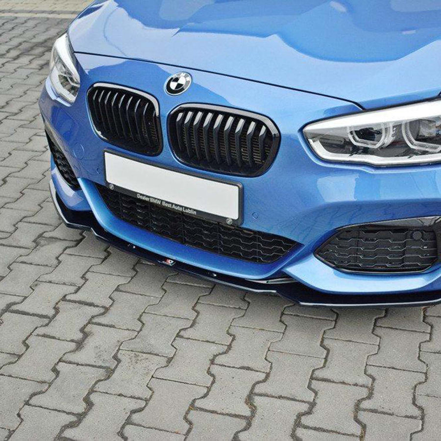 Maxton Front Splitter V1 BMW 1 F20/F21 M-Power Facelift (2015-19) In Gloss Black-R44 Performance