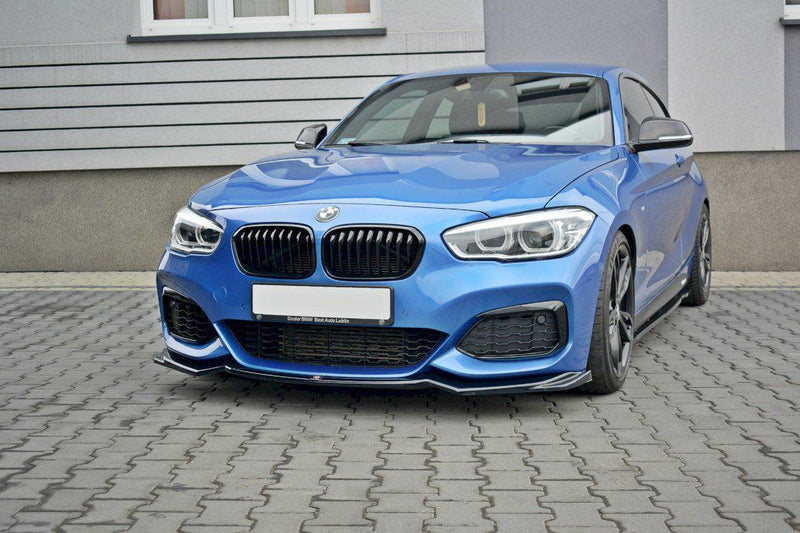 Maxton Front Splitter V.2 BMW 1 F20/F21 M-Power Facelift In Gloss Black-R44 Performance