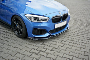 Maxton Front Splitter V.2 BMW 1 F20/F21 M-Power Facelift In Gloss Black-R44 Performance