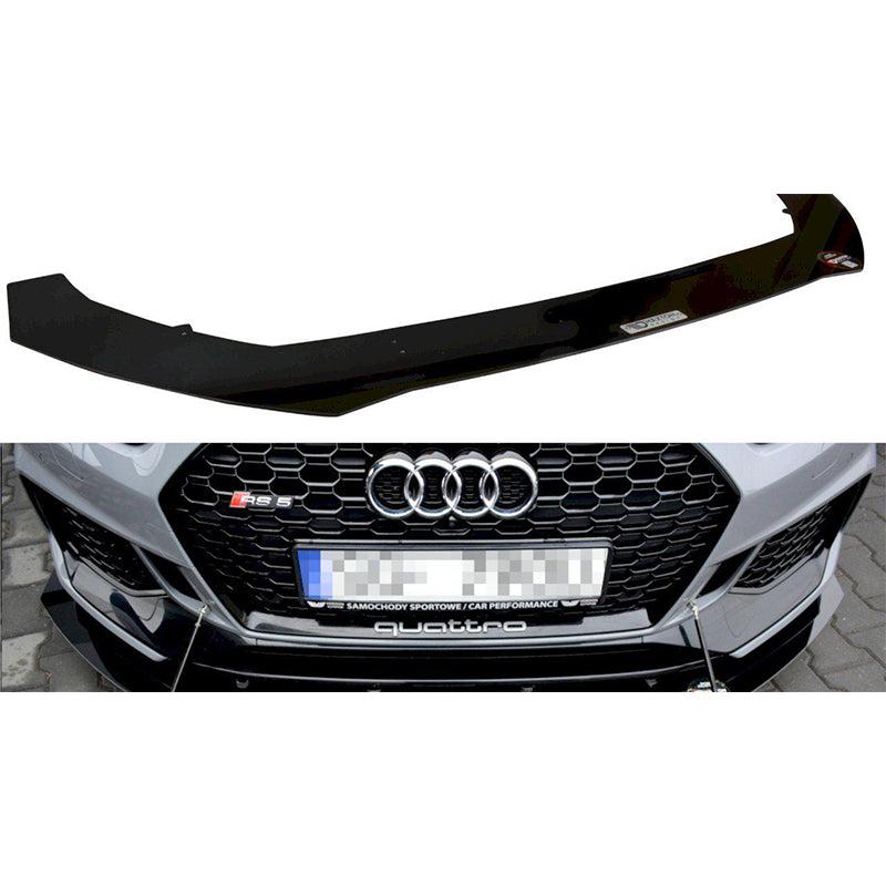 Maxton Design Gloss Black Front Diffuser Splitter For Audi RS5 8T Pre/FL