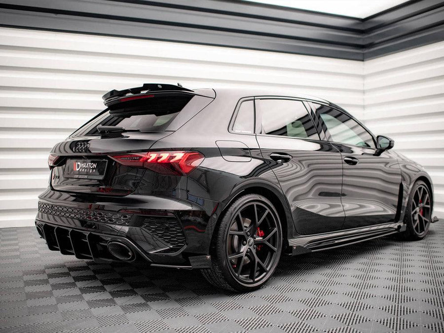 Maxton Rear Side Flaps Audi RS3 Sportback 8Y (2020-) in Gloss Black-R44 Performance
