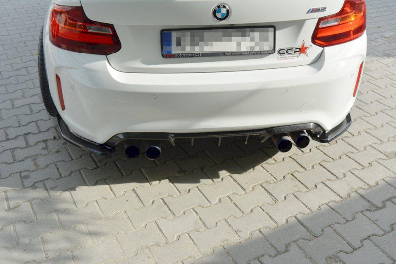 Maxton Rear Side Splitters BMW M2 F87 (2016-) In Gloss Black-R44 Performance