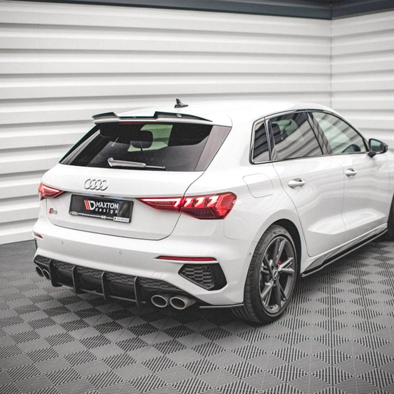 Maxton Spoiler Cap V.1 Audi RS3 / S3 / A3 S-Line Sportback 8Y (2020-) in Gloss Black-R44 Performance