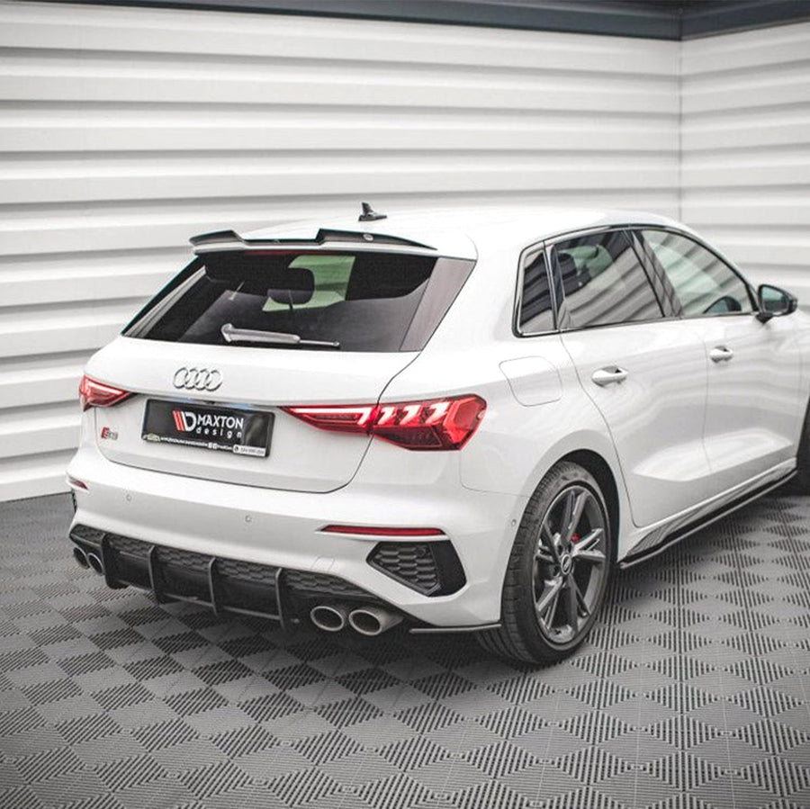 Maxton Spoiler Cap V.1 Audi RS3 / S3 / A3 S-Line Sportback 8Y (2020-) in Gloss Black-R44 Performance