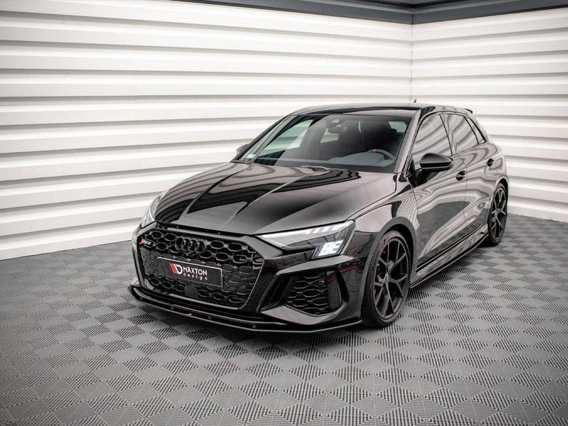Maxton Street Pro Front Splitter Audi RS3 Sportback 8Y (2020-) in Black-R44 Performance