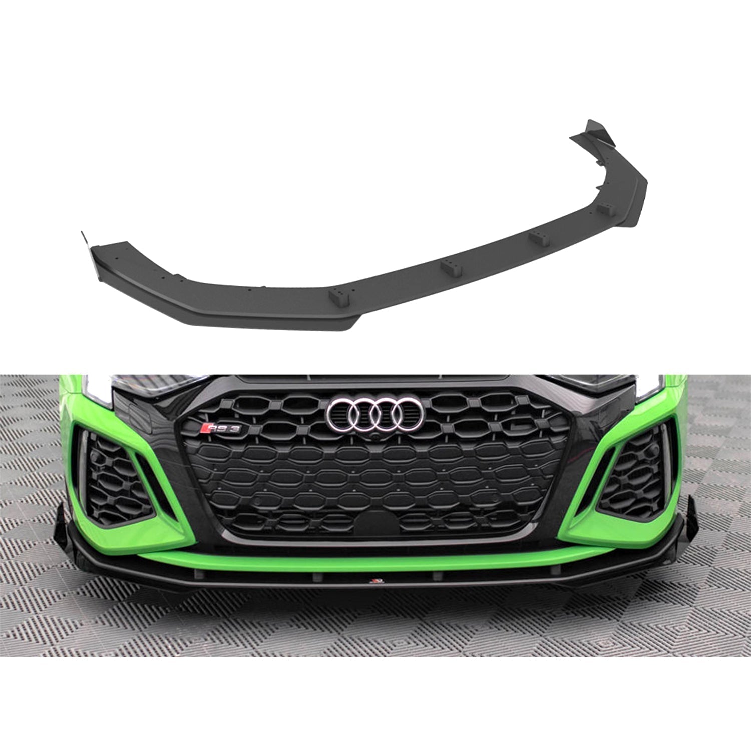 Maxton Street Pro Front Splitter V.1 (+FLAPS) for Audi RS3 8Y (2020-)-R44 Performance