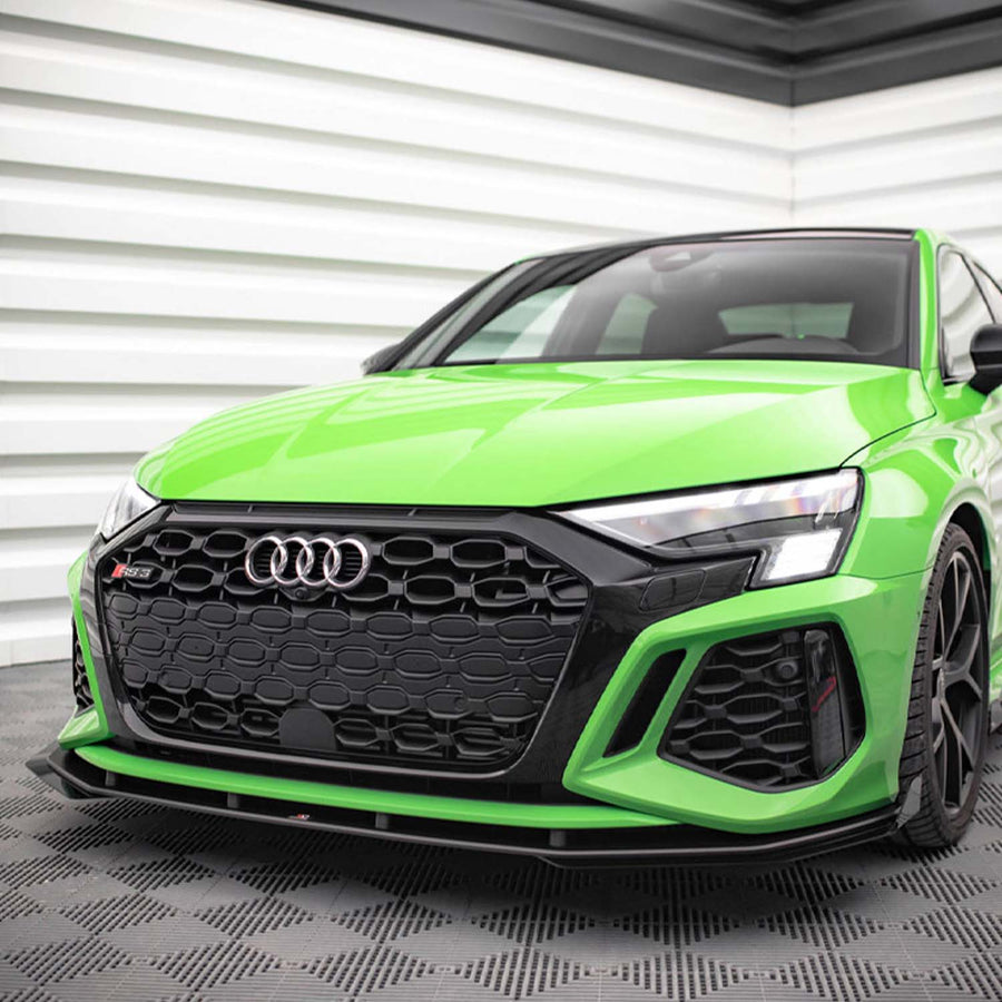 Maxton Street Pro Front Splitter V.1 (+FLAPS) for Audi RS3 8Y (2020-)-R44 Performance