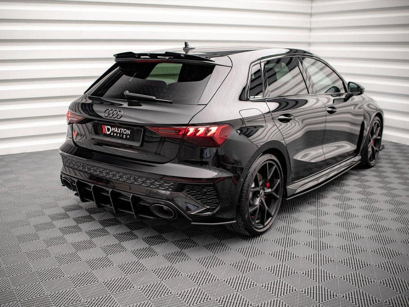 Maxton Street Pro Rear Side Splitters Audi RS3 Sportback 8Y (2020-) in Gloss Black-R44 Performance