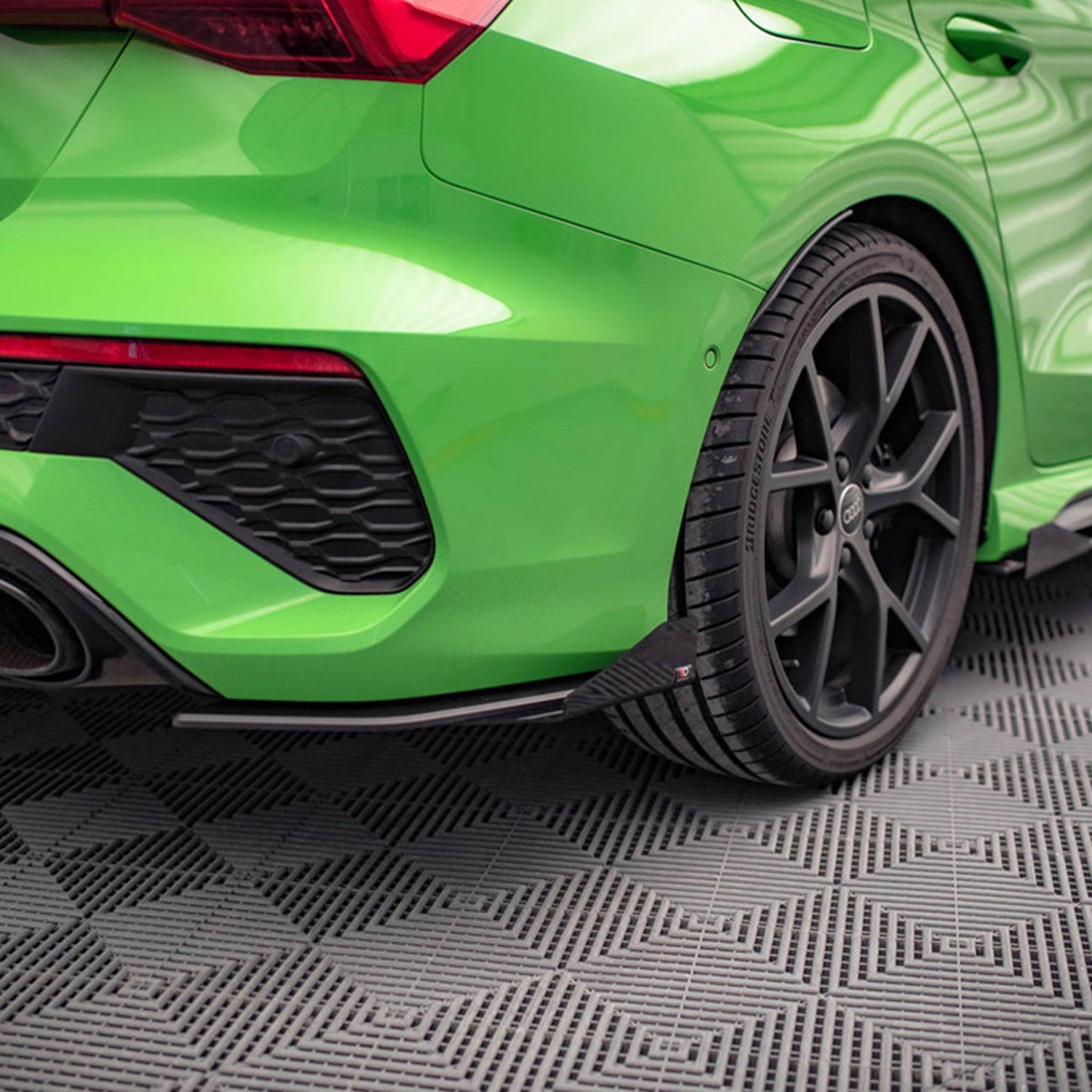 Maxton Street Pro Rear Side Splitters (+Flaps) for Audi RS3 Sedan 8Y (2020-)-R44 Performance