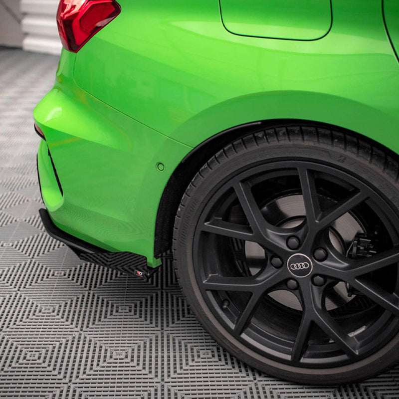 Maxton Street Pro Rear Side Splitters (+Flaps) for Audi RS3 Sedan 8Y (2020-)-R44 Performance