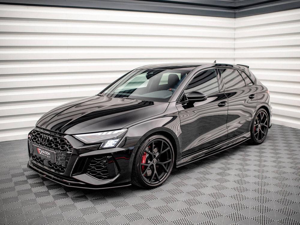Maxton Street Pro Side Skirts Diffusers AUDI RS3 Sportback 8Y (2020-) in Black-R44 Performance
