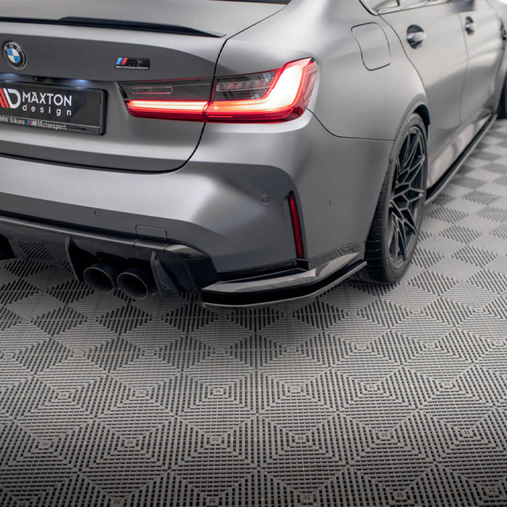 G80 Rear End Mod Maxton Design BMW G80 M3 V1 Rear Side Splitters In Gloss Black