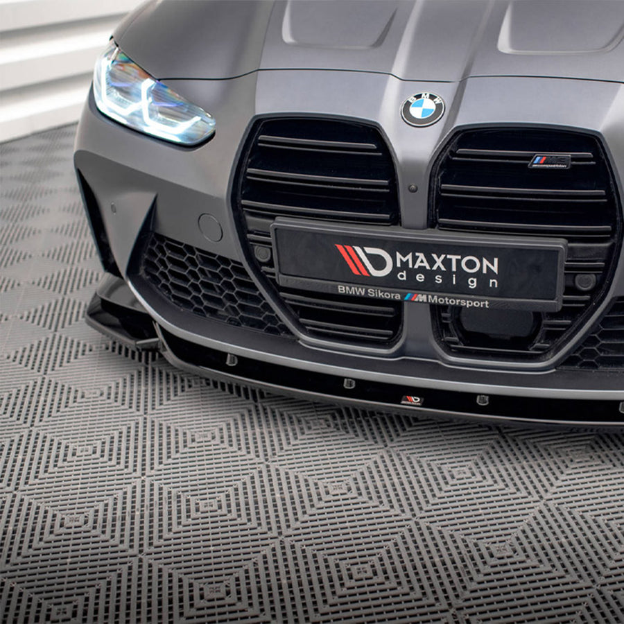 Maxton Design BMW G80 M3 G82 M4 V2 Front Splitter In Gloss Black - R44 Performance