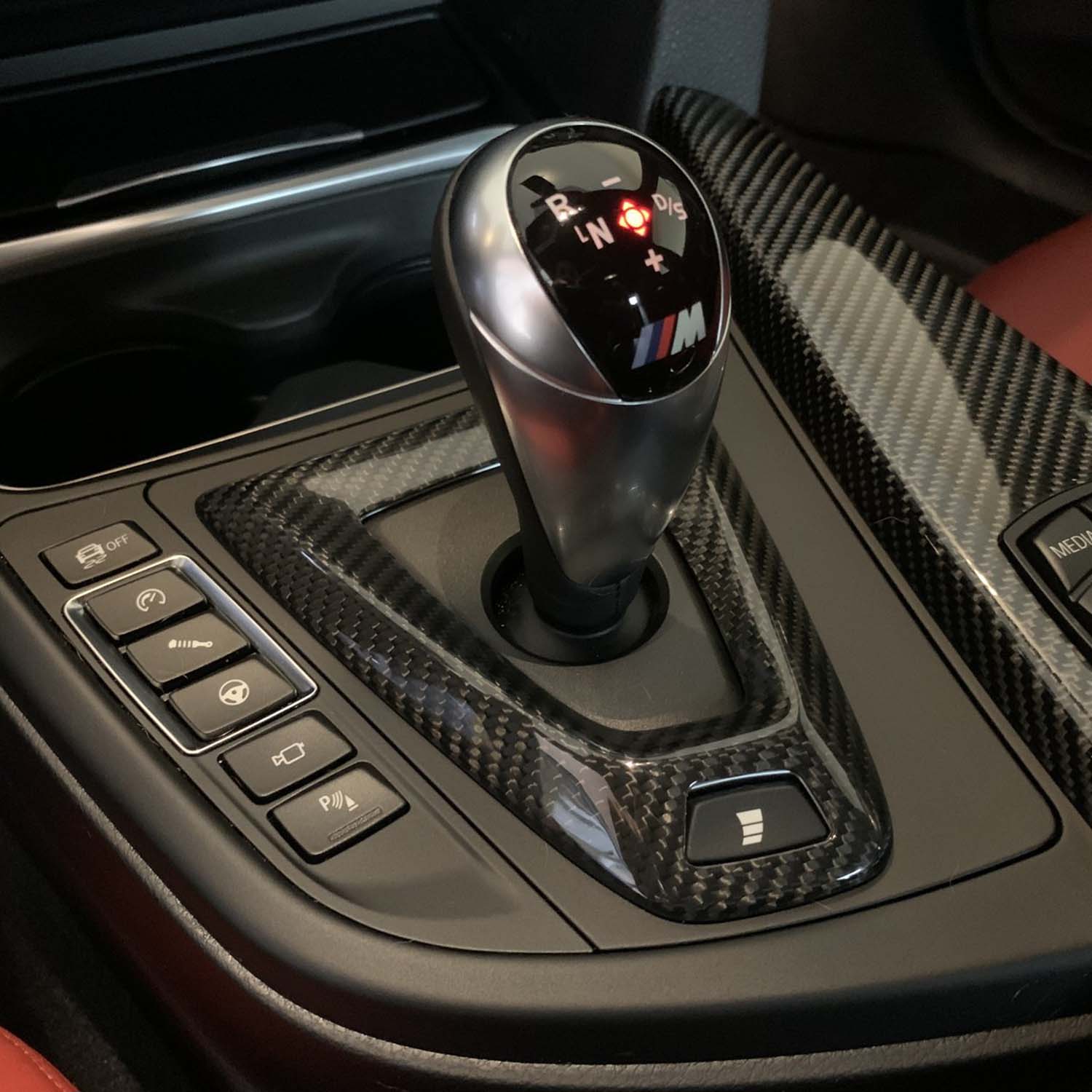 Carbon Fiber Car Gear Shift Knob Cover&Base Cover Trim for BMW M3