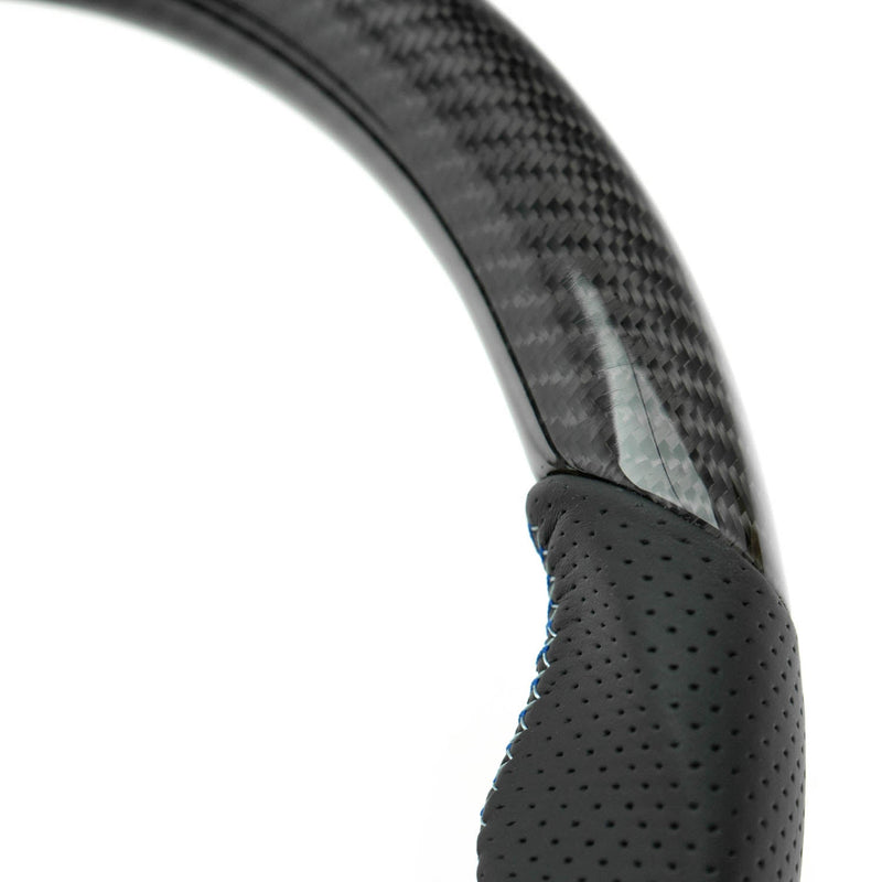SHFT BMW F Series Flat Bottom Steering Wheel In Gloss Carbon & Perforated Leather-R44 Performance