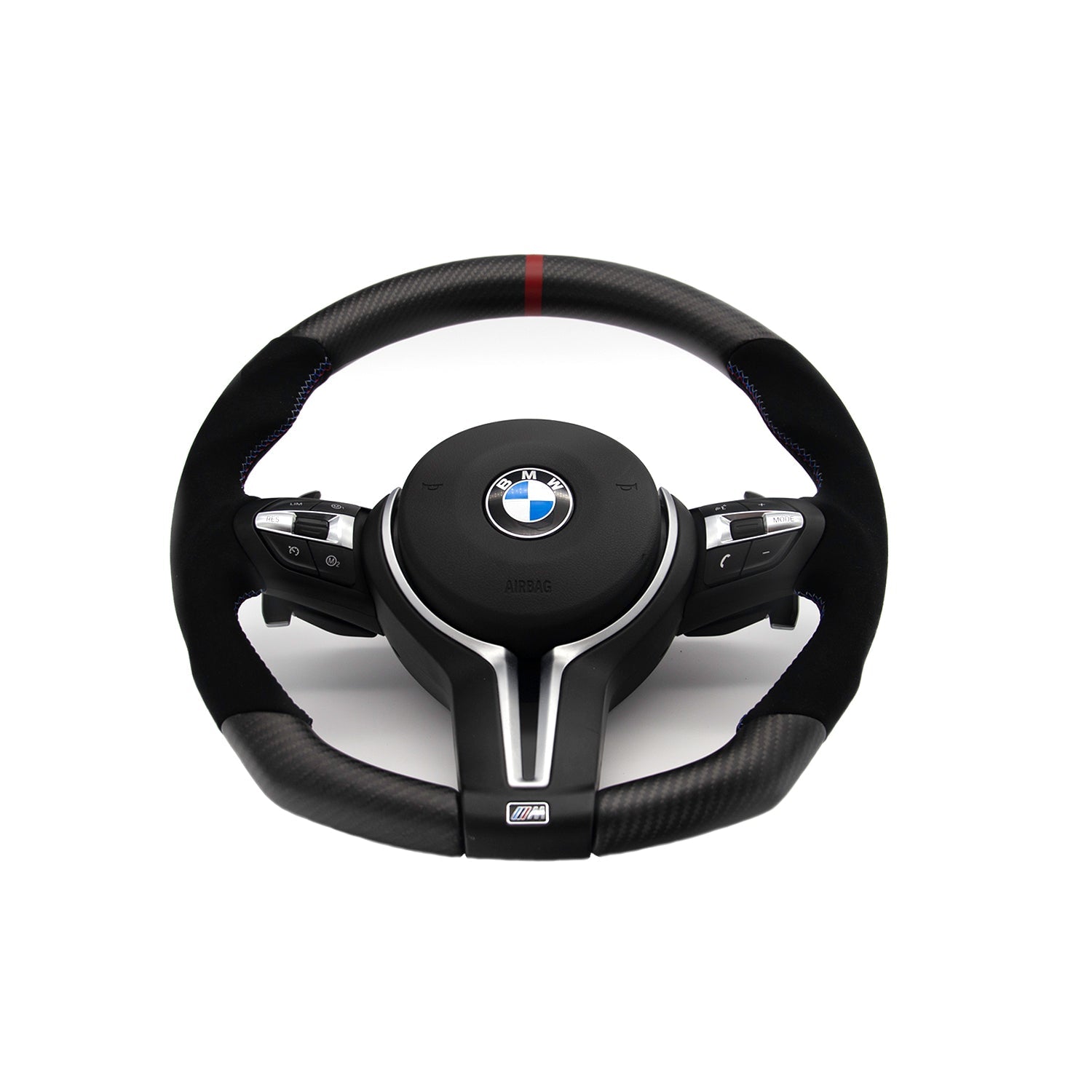 SHFT BMW F Series Flat Bottom Steering Wheel In Matte Carbon Fibre & Alcantara-R44 Performance