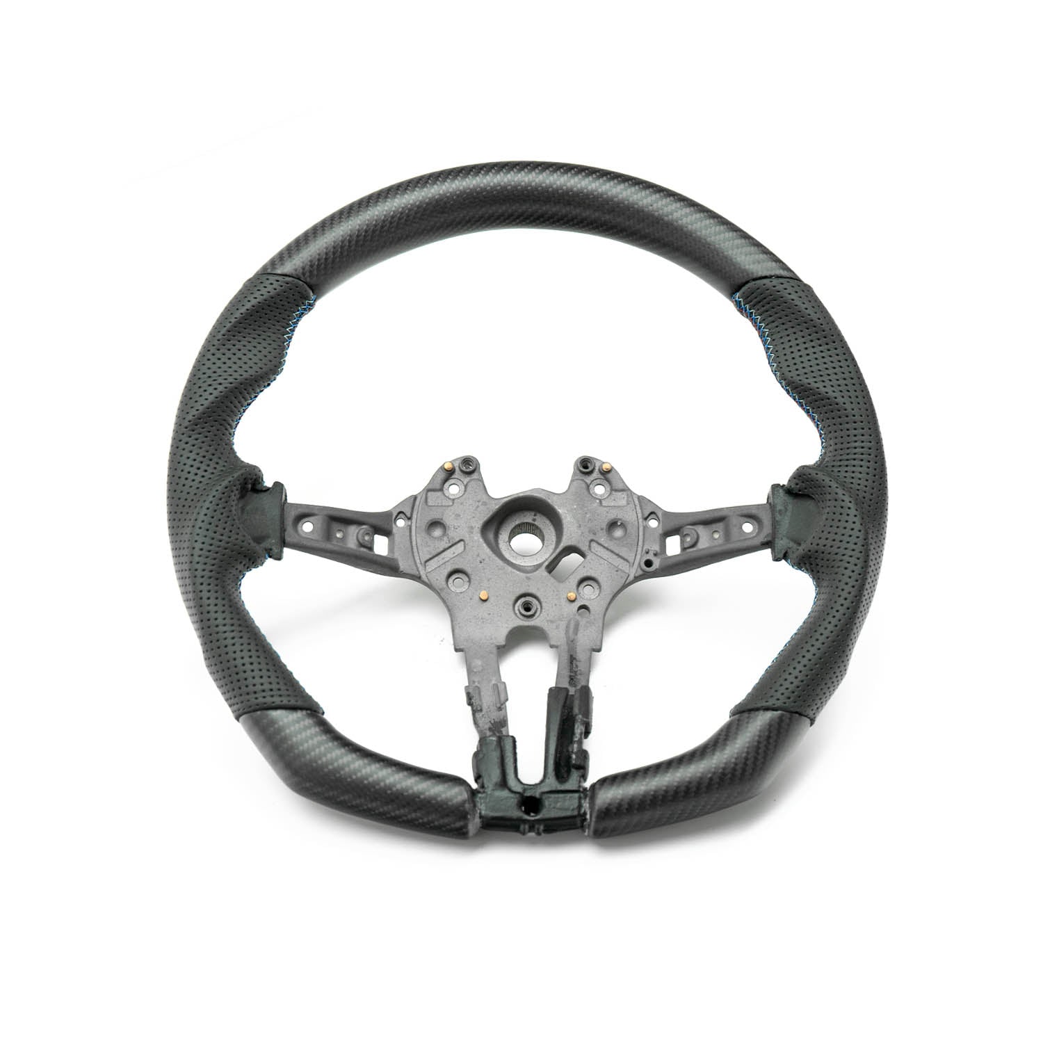 SHFT BMW F Series Flat Bottom Steering Wheel In Matte Carbon & Perforated Leather-R44 Performance