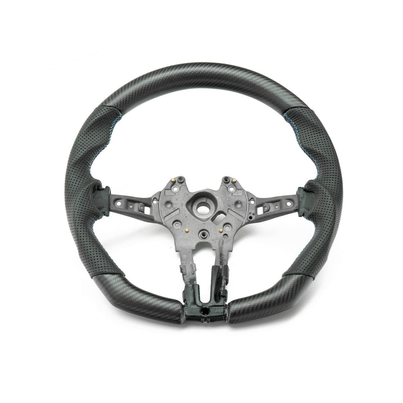 SHFT BMW F Series Flat Bottom Steering Wheel In Matte Carbon & Perforated Leather-R44 Performance
