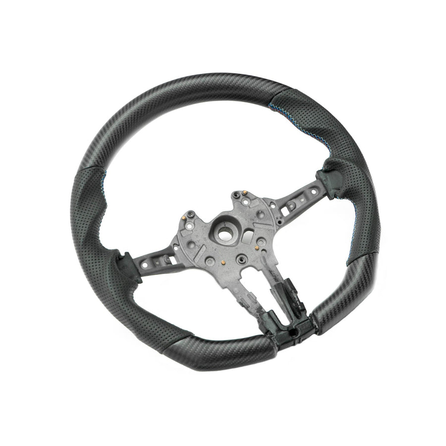 SHFT BMW F Series Flat Bottom Steering Wheel In Matte Carbon & Perforated Leather-R44 Performance